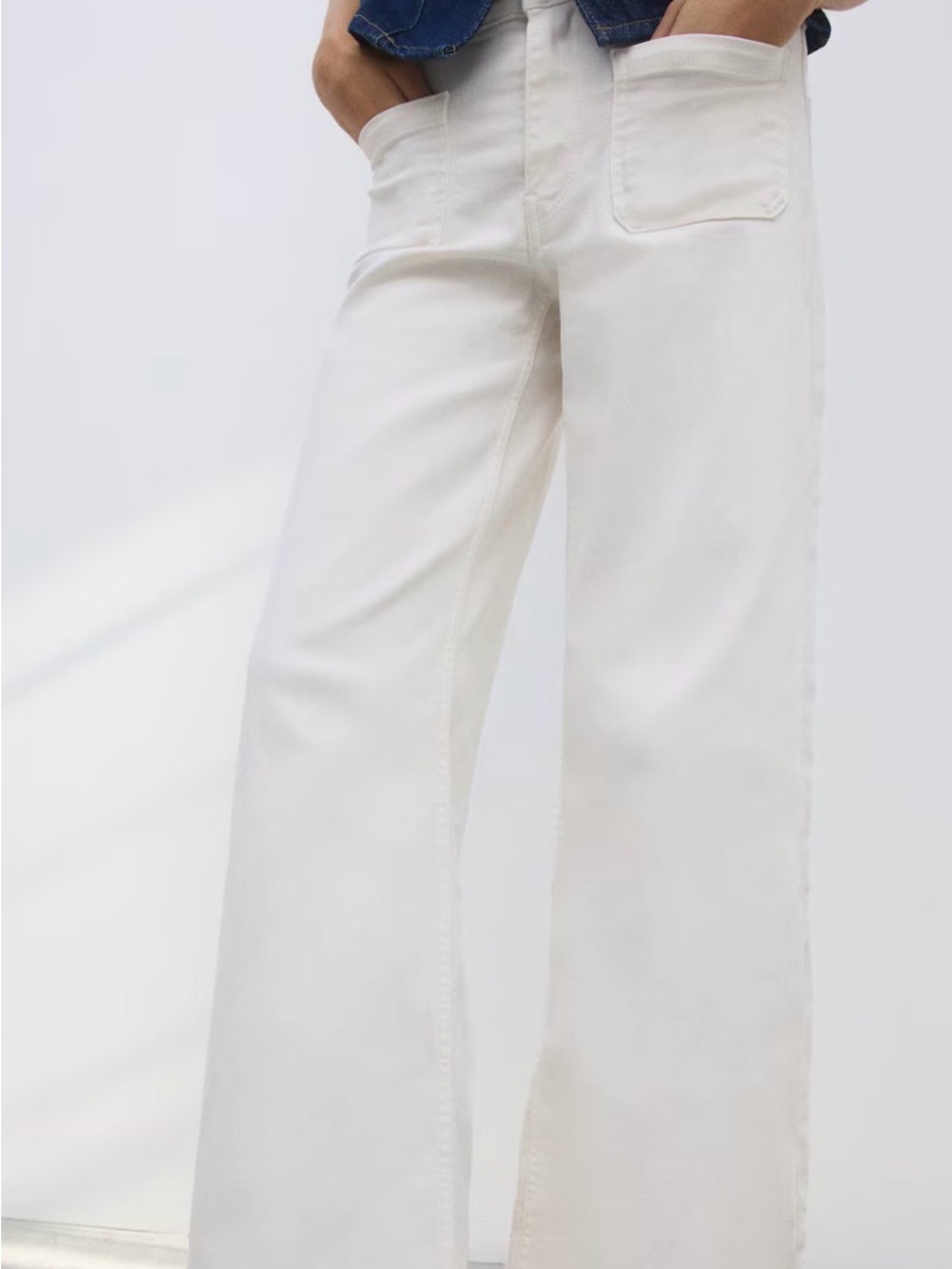 H&M White Front-Pocket Straight Jeans